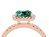 Rose gold Cushion Cut Halo Diamond Pave Band with Prong Setting_4