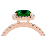 Rose gold Cushion Cut Halo Diamond Pave Band with Prong Setting_4