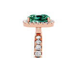 Rose gold Cushion Cut Halo Diamond Pave Band with Prong Setting_5