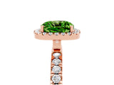 Rose gold Cushion Cut Halo Diamond Pave Band with Prong Setting_5
