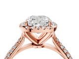 Rose gold Cushion Cut Halo Diamond Ring with Pavé Band_19