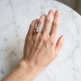 Rose gold Cushion Cut Halo Diamond Ring with Round  Split Shank and Prong Setting_132