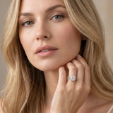 Rose gold Cushion Cut Halo Diamond Ring with Round  Split Shank and Prong Setting_133