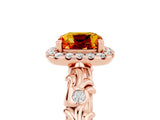 Rose gold Cushion Cut Halo Diamond Solitaire with Filigree Band and Four-Prong Setting_5