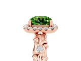 Rose gold Cushion Cut Halo Diamond Solitaire with Filigree Band and Four-Prong Setting_5