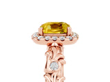Rose gold Cushion Cut Halo Diamond Solitaire with Filigree Band and Four-Prong Setting_5