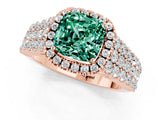 Rose gold Cushion Cut Halo Pavé Diamond Engagement Ring with Split Shank and Four-Prong Setting_1