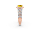 Rose gold Cushion Cut Halo Pavé Diamond Engagement Ring with Split Shank and Four-Prong Setting_2