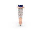 Rose gold Cushion Cut Halo Pavé Diamond Engagement Ring with Split Shank and Four-Prong Setting_2