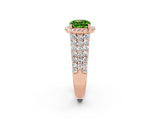 Rose gold Cushion Cut Halo Pavé Diamond Engagement Ring with Split Shank and Four-Prong Setting_2