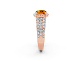 Rose gold Cushion Cut Halo Pavé Diamond Engagement Ring with Split Shank and Four-Prong Setting_2