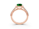 Rose gold Cushion Cut Halo Pavé Diamond Engagement Ring with Split Shank and Four-Prong Setting_3