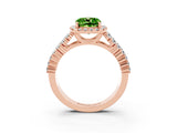Rose gold Cushion Cut Halo Pavé Diamond Engagement Ring with Split Shank and Four-Prong Setting_3