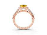 Rose gold Cushion Cut Halo Pavé Diamond Engagement Ring with Split Shank and Four-Prong Setting_3