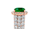 Rose gold Cushion Cut Halo Pavé Diamond Engagement Ring with Split Shank and Four-Prong Setting_5