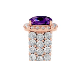 Rose gold Cushion Cut Halo Pavé Diamond Engagement Ring with Split Shank and Four-Prong Setting_5
