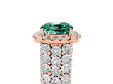 Rose gold Cushion Cut Halo Pavé Diamond Engagement Ring with Split Shank and Four-Prong Setting_5