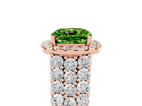 Rose gold Cushion Cut Halo Pavé Diamond Engagement Ring with Split Shank and Four-Prong Setting_5