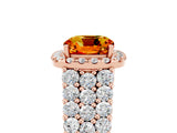 Rose gold Cushion Cut Halo Pavé Diamond Engagement Ring with Split Shank and Four-Prong Setting_5