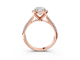 Rose gold Cushion Cut Halo Pave Band Four-Prong Setting Ring_40