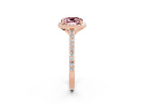 Rose gold Cushion Cut Halo Round Diamond Pavé Band with Four-Prong Setting_2