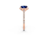 Rose gold Cushion Cut Halo Round Diamond Pavé Band with Four-Prong Setting_2