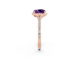 Rose gold Cushion Cut Halo Round Diamond Pavé Band with Four-Prong Setting_2