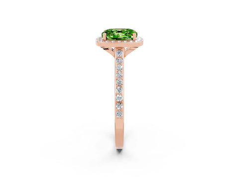 Rose gold Cushion Cut Halo Round Diamond Pavé Band with Four-Prong Setting_2