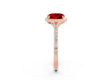 Rose gold Cushion Cut Halo Round Diamond Pavé Band with Four-Prong Setting_2