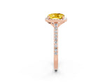 Rose gold Cushion Cut Halo Round Diamond Pavé Band with Four-Prong Setting_2