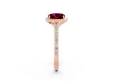 Rose gold Cushion Cut Halo Round Diamond Pavé Band with Four-Prong Setting_2