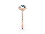 Rose gold Cushion Cut Halo Round Diamond Pavé Band with Four-Prong Setting_2