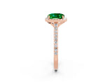 Rose gold Cushion Cut Halo Round Diamond Pavé Band with Four-Prong Setting_2