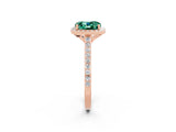 Rose gold Cushion Cut Halo Round Diamond Pavé Band with Four-Prong Setting_2