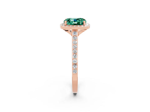 Rose gold Cushion Cut Halo Round Diamond Pavé Band with Four-Prong Setting_2