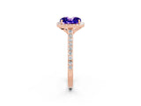 Rose gold Cushion Cut Halo Round Diamond Pavé Band with Four-Prong Setting_2