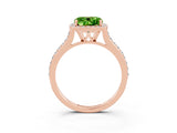 Rose gold Cushion Cut Halo Round Diamond Pavé Band with Four-Prong Setting_3