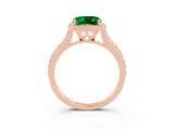 Rose gold Cushion Cut Halo Round Diamond Pavé Band with Four-Prong Setting_3