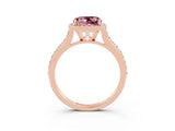 Rose gold Cushion Cut Halo Round Diamond Pavé Band with Four-Prong Setting_3