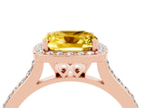 Rose gold Cushion Cut Halo Round Diamond Pavé Band with Four-Prong Setting_4
