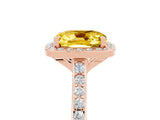 Rose gold Cushion Cut Halo Round Diamond Pavé Band with Four-Prong Setting_5