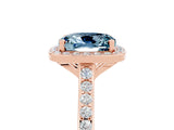 Rose gold Cushion Cut Halo Round Diamond Pavé Band with Four-Prong Setting_5