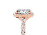 Rose gold Cushion Cut Halo Round Diamond Pavé Band with Four-Prong Setting_5