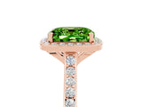 Rose gold Cushion Cut Halo Round Diamond Pavé Band with Four-Prong Setting_5