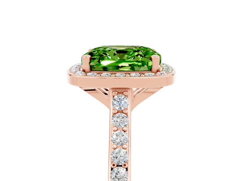 Rose gold Cushion Cut Halo Round Diamond Pavé Band with Four-Prong Setting_5