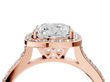 Rose gold Cushion Cut Halo Round Diamond Pavé Band with Four-Prong Setting_7