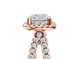 Rose gold Cushion Cut Halo Split Shank Pave Set Ring_71