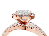 Rose gold Cushion Cut Halo Split Shank Prong Setting Ring_16