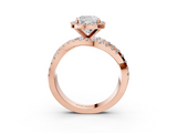 Rose gold Cushion Cut Halo Split Shank Prong Setting Ring_77