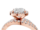 Rose gold Cushion Cut Halo Split Shank Prong Setting Ring_78